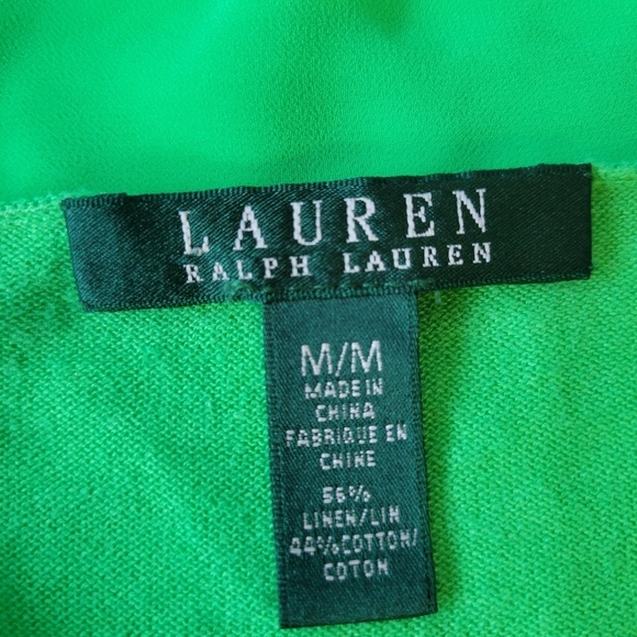 Lauren Ralph Lauren Linen Blend Women's Cardigan in Green Size M - Picture 6 of 7